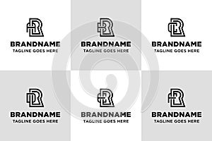 Letters ARR BRR CRR DRR ERR FRR Monogram Logo Set