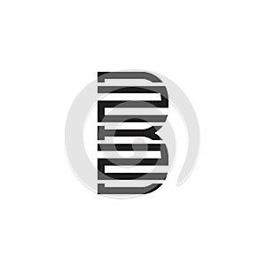 Letters b2 geometric line clear logo vector