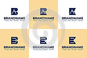 Letters BA RA KA BB RB KB Monogram Logo Set, for AB AR AK BB BR KB initials