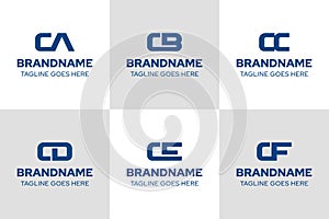 Letters CA CB CC CD CE CF Monogram Logo Set, great for AC BC C DC EC FC Initials