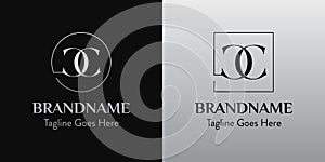 Letters CC In Circle and Square Logo Set, for business with CC initials