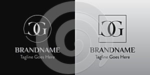 Letters CG In Circle and Square Logo Set, for business with CG or GC initials