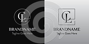 Letters CL In Circle and Square Logo Set, for business with CL or LC initials photo