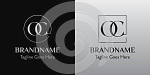 Letters CO In Circle and Square Logo Set, for business with CO or OC initials