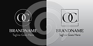 Letters CO In Circle and Square Logo Set, for business with CO or OC initials photo