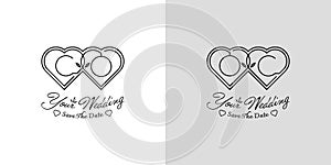 Letters CO and OC Wedding Love Logo, for couples with C and O initials photo