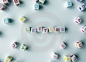 Letters - coloured cubes that spell 