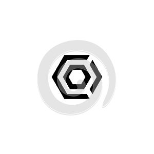 Letters COO COO OCO OOC Hexagon Logo