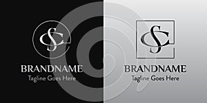 Letters CS In Circle and Square Logo Set, for business with CS or SC initials