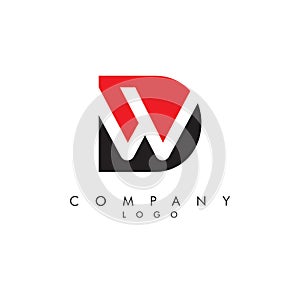 Letters dw, wd Company logo design icon vector