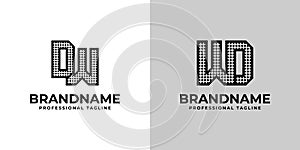 Letters DW and WD Dot Monogram Logo, Suitable for business with DW or WD initials