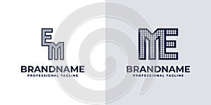 Letters EM and ME Dot Monogram Logo, Suitable for business with EM or ME initials photo