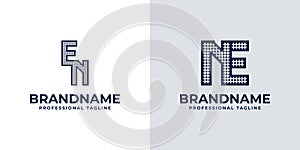 Letters EN and NE Dot Monogram Logo, Suitable for business with EN or NE initials