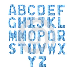 Letters english alphabet. Color blue