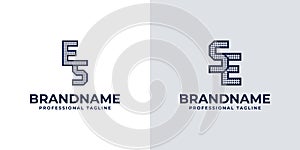 Letters ES and SE Dot Monogram Logo, Suitable for business with ES or SE initials photo