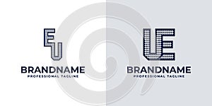 Letters EU and UE Dot Monogram Logo, Suitable for business with EU or UE initials