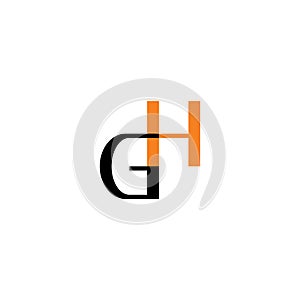 letters g and h gh logo vector