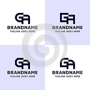 Letters GA Monogram Logo Set, suitable for any business with AG or GA initials