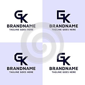 Letters GK Monogram Logo Set, suitable for any business with KG or GK initials photo