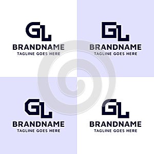 Letters GL Monogram Logo Set, suitable for any business with LG or GL initials photo
