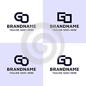 Letters GO Monogram Logo Set, suitable for any business with OG or GO initials photo