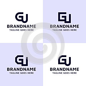 Letters GU Monogram Logo Set, suitable for any business with UG or GU initials
