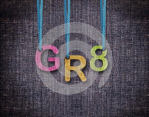 Letters hanging strings