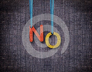 Letters hanging strings