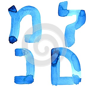 Letters of hebrew alphabet