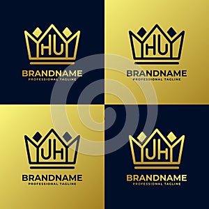 Letters HU and UH Home King Logo Set, suitable for business with HU and UH initials photo