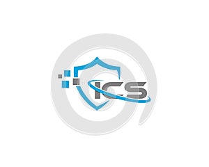 Letters ICS Logo With Shield Style Creative Design Concept