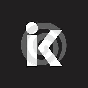 Letters ik simple geometric logo vector