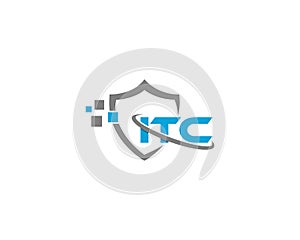 Letters ITC Logo With Shield Style Creative Design Concept.