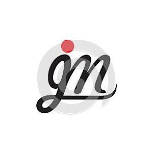 Letters jm curves linked logo vector