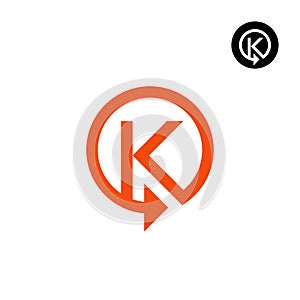 Letters K Reset arrow or any Re- logo design