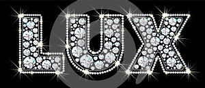 Letters LUX made from sparkling diamonds nector