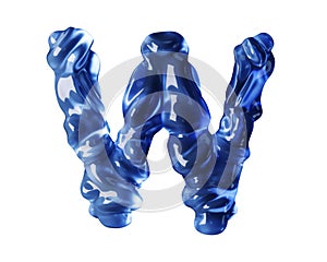 Letters made of blue liquid