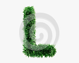 Letters made of grass