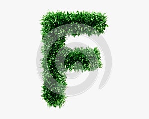 Letters made of grass