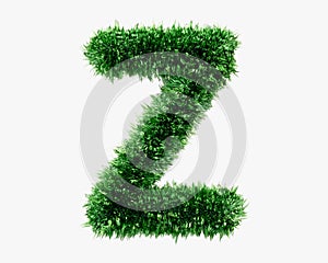 Letters made of grass