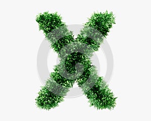 Letters made of grass