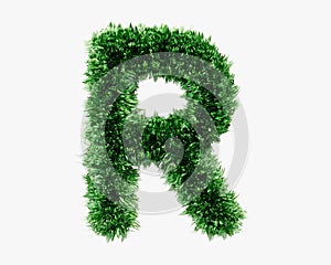 Letters made of grass