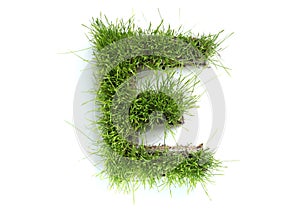 Letters made of grass