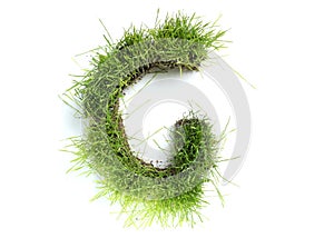 Letters made of grass