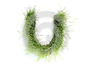 Letters made of grass