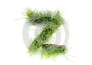 Letters made of grass