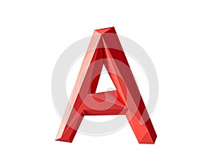 Letters made of low poly red material