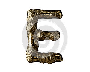 Letters made of raw gold