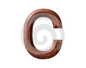Letters made of rusty metal