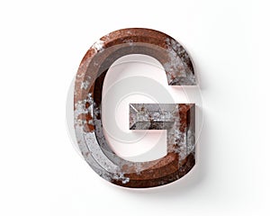 Letters made of rusty metal